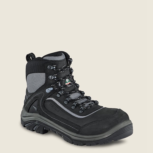 Red Wing Womens Trades - 6-inch Waterproof Csa Safety Toe - Hiking Boots Black/Grey - 1506GDBZV